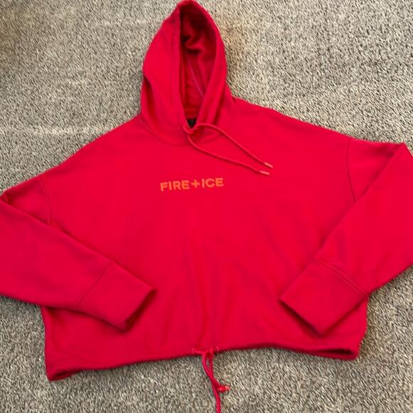 Bogner Fire + Ice Pink Cropped Hoodie Pullover – Women’s XL Designer Top Luxury - Picture 1 of 16